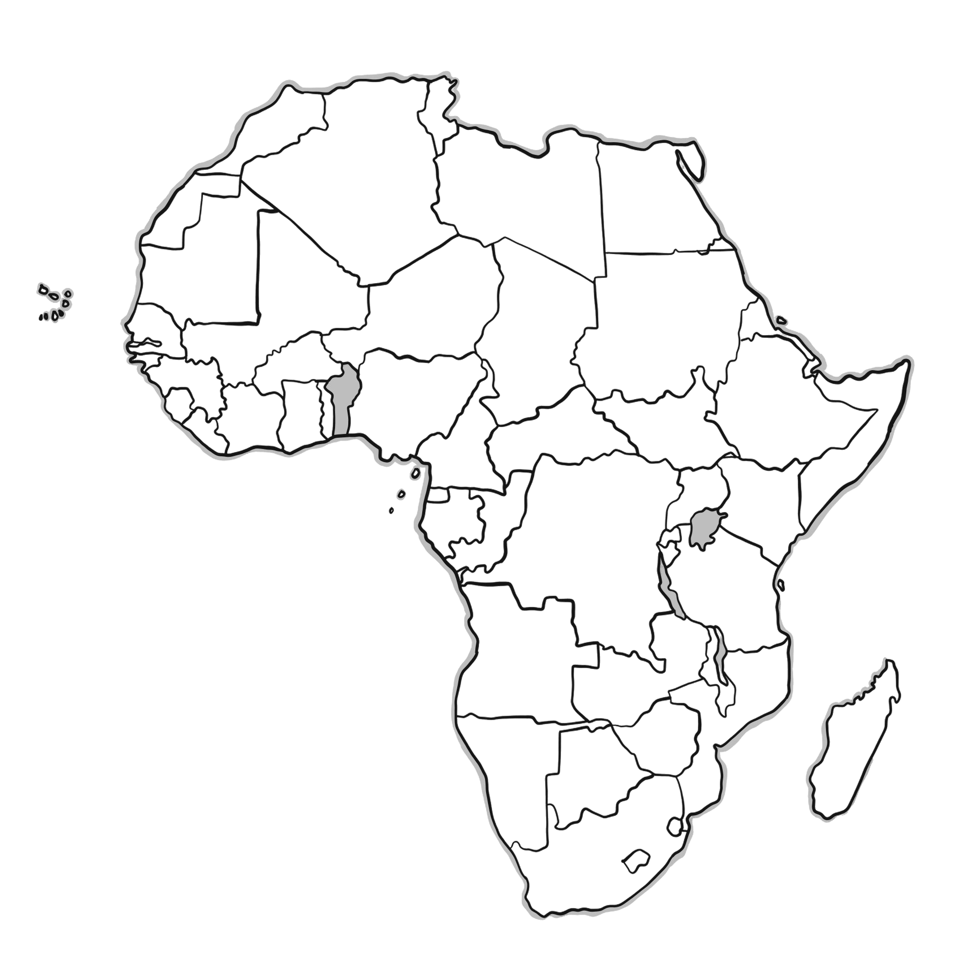 Africa map showing IBS Global Markets regional presence